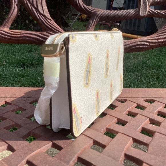 NWT Coach Poppy Lipstick Print Chain Strap Removable Card Case Crossbody… - Picture 4 of 10